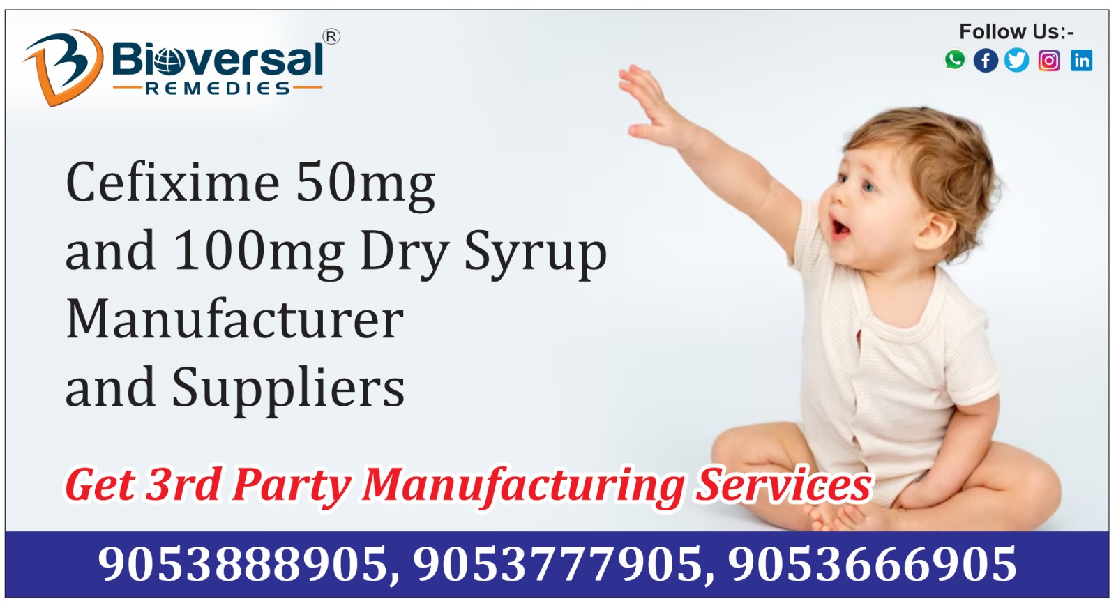 Cefixime 50mg and 100mg Dry Syrup Manufacturer and Suppliers | Bioversal Remedies